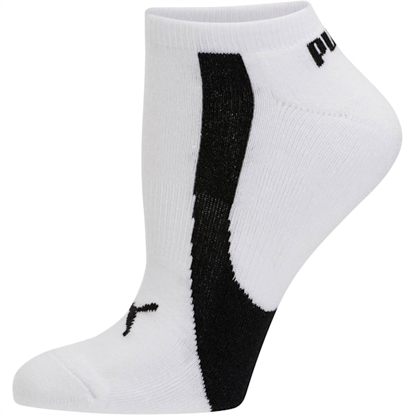 Women's No Show Socks [3 Pack], white-black